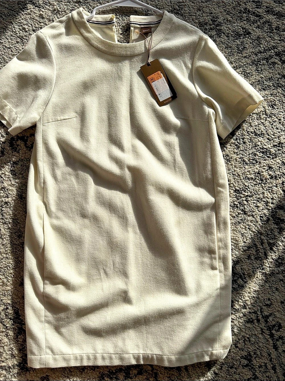 BOSS Cream Mini Dress Size 36 NWT